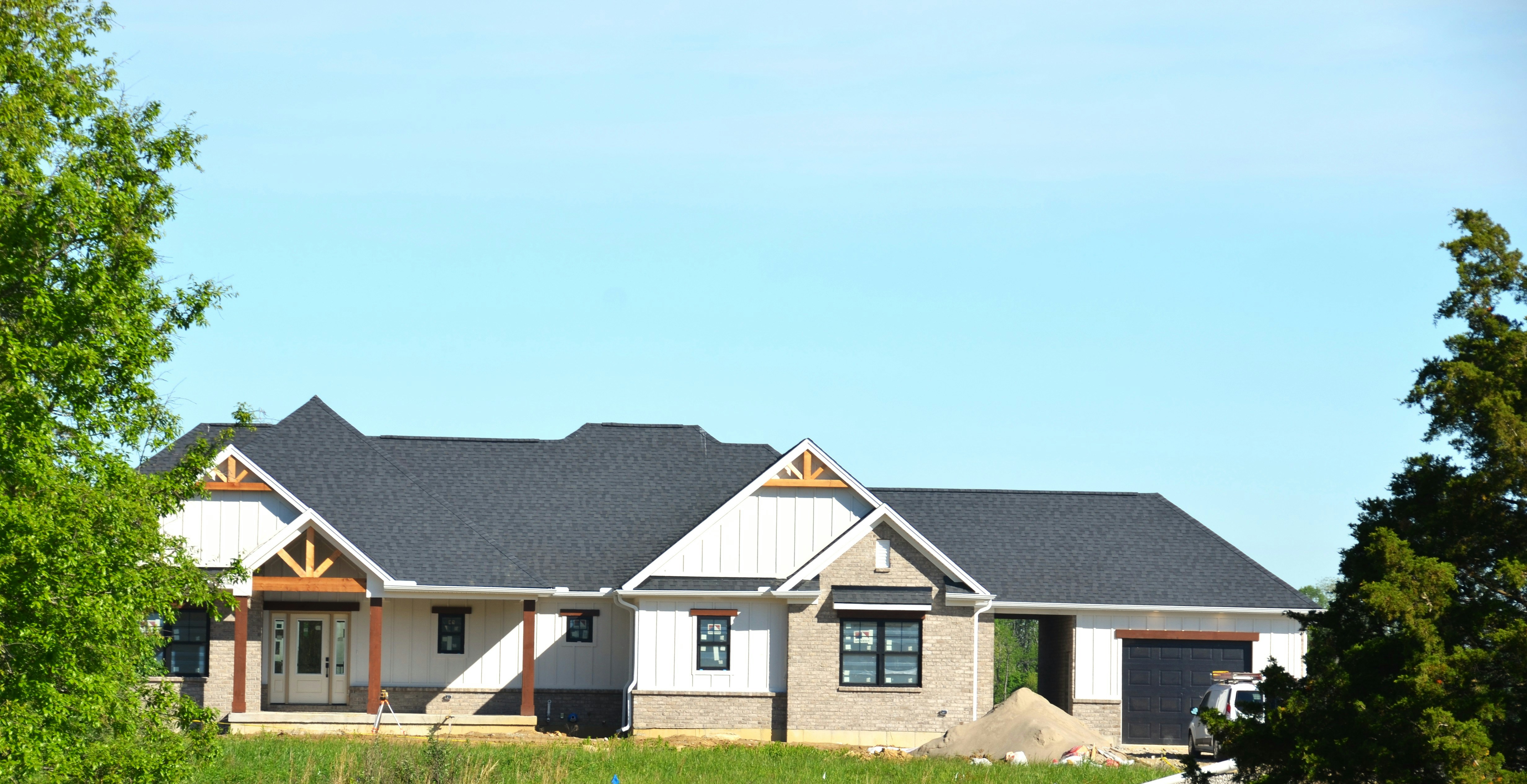 Modern residential construction site under works